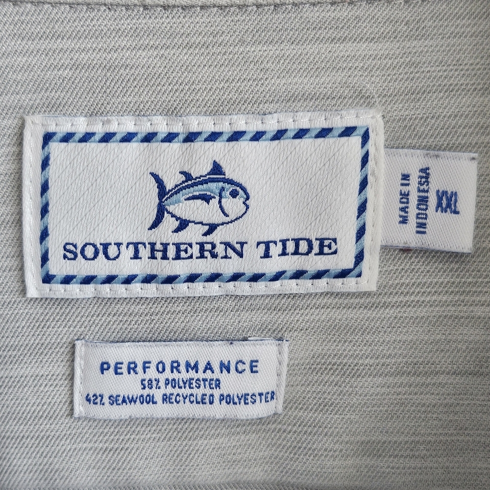 Southern Tide Performance Short Sleeve Button Down Camp Shirt - XXL Lightweight - Picture 3 of 7